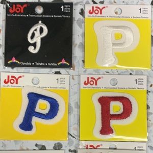 NEW Lot of 7 Iron-On Patches (LETTER P)